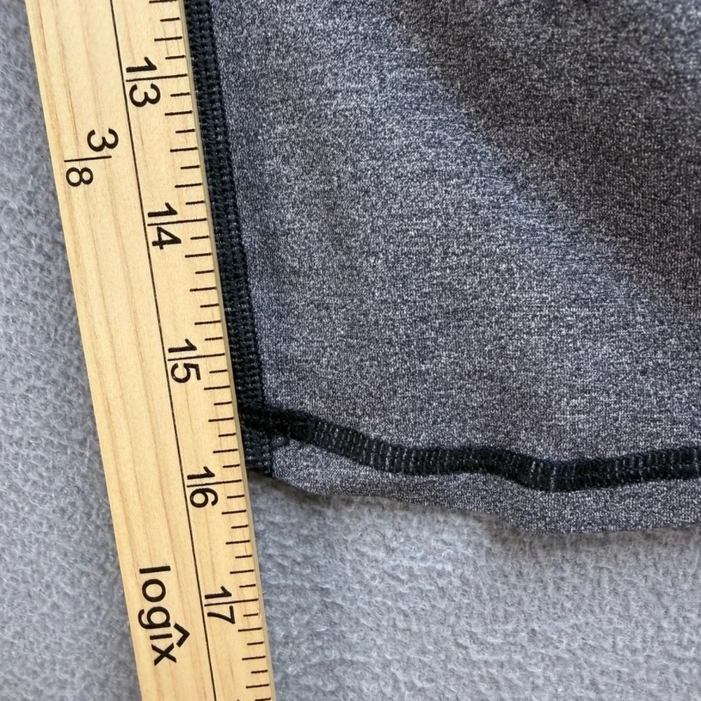 Lululemon Wunder Under Crop Leggings‎ High Rise Slim 4 Gray Black Mesh Hem